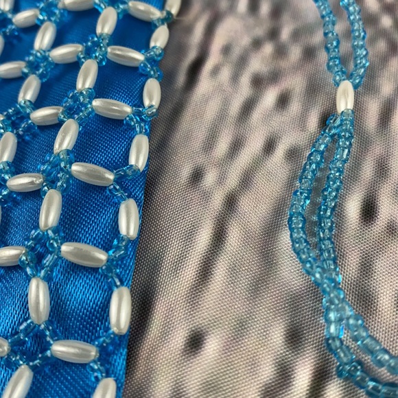 BEAUTIFULLY Beaded Blue/White Shoulder/Crossbody Mini Bag - Picture 13 of 17